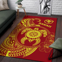 Hawaii Polynesian Area Rug - Vintage Polynesian Turtle (Red) - Polynesian Pride