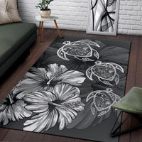 Hawaiian Map Hibiscus Flowers Vintage Polynesian Rug AH - Polynesian Pride