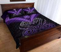Maori Manaia New Zealand Quilt Bed Set Purple - Polynesian Pride