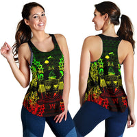 Fiji Polynesian Women Tank Top Map Reggae - Polynesian Pride