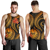 Tahiti Polynesian Men Tank Top - Gold Plumeria GOLD - Polynesian Pride