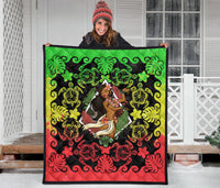 Hawaii Polynesian Premium Quilt - Hawaiian Dancing Girl Reggae - Polynesian Pride