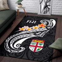 Fiji Area Rug - Fiji Seal Polynesian Patterns Plumeria (Black) Black - Polynesian Pride