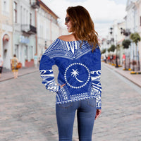 Chuuk Flag Polynesian Chief Women's Off Shoulder Sweater - Polynesian Pride