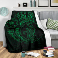 Seahorse Polynesian Blanket - Polynesian Tattoo Green - Polynesian Pride