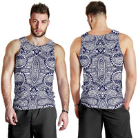 Polynesian Men's Tank Top Blue And White White - Polynesian Pride