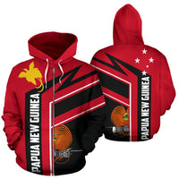 Papua New Guinea Air Zip up Hoodie Papua New Guinea Flag Coat of Arms TH0 Unisex Red - Polynesian Pride