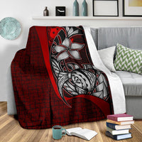Samoa Polynesian Premium Blanket Red - Turtle With Hook - Polynesian Pride