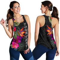 Polynesian Custom Personalised Women's Racerback Tank - Hibiscus Pattern - Polynesian Pride