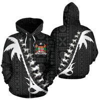 Fiji Cibi War Dance Zip up Hoodie Black - Polynesian Pride