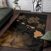 Hawaii Turtle Hibiscus Map Polynesian Area Rug AH - Polynesian Pride