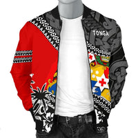 Tonga Men'S Bomber Jacket Polynesian Style Fall In The Wave - Polynesian Pride