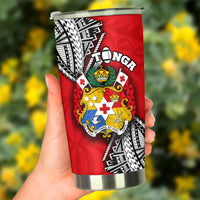 (Custom Personalised) Tonga Rugby Tumbler Polynesian Style Pinwheel - Custom Text and Number - Polynesian Pride