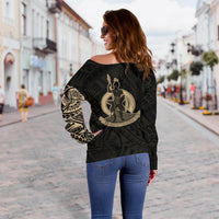 Vanuatu in My Heart Tattoo Style Off Shoulder Sweater A7 - Polynesian Pride