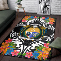 Nauru Area Rug - Coat OfArmsWith Tropical Flowers - Polynesian Pride
