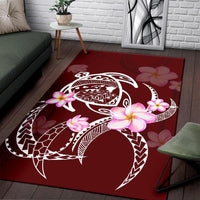 Hawaiian Hibiscus Polynesian Rug Red Rug - Polynesian Pride