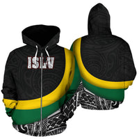 French Polynesia Zip up Hoodie ISLV Islands Unisex Black - Polynesian Pride