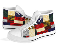 Polynesian High Top Shoes - Design Retro Patchwork - Polynesian Pride