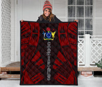 Cook Islands Premium Quilt - Cook Islands Polynesian Red Tattoo - Polynesian Pride