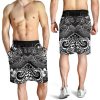 Chuuk Men's Shorts - White Shark Polynesian Tattoo - Polynesian Pride