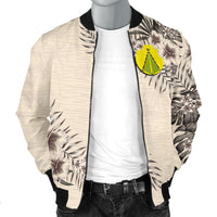 (Sivage) Wallis and Futuna Men's Bomber Jacket - The Beige Hibiscus - Polynesian Pride