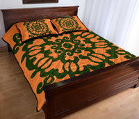 Hawaii Turtle Pattern New Orange Quilt Bed Set - Skin Style - AH - Polynesian Pride