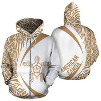 American Samoa Turtle Polynesian Zip up Hoodie Circle Style 05 Unisex Art - Polynesian Pride