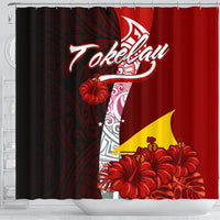Tokelau Polynesian Shower Curtain - Coat Of Arm With Hibiscus - Polynesian Pride