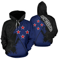 New Zealand Maori Hoodie, New Southern Cross Flag Pullover Hoodie - Polynesian Pride
