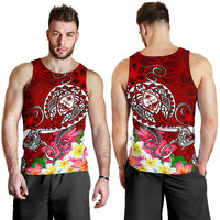 Guam Men's Tank Top - Turtle Plumeria (Red) - Polynesian Pride