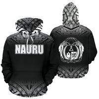 Nauru All Over Hoodie Fog Black Style Unisex Black - Polynesian Pride