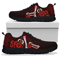 Vanuatu Polynesian Sneakers - Coat Of Arm With Hibiscus - Polynesian Pride