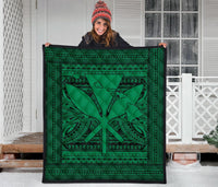 Hawaii Polynesian Kanaka Maoli Premium Quilt Green - Polynesian Pride