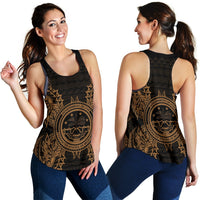 Federated States Of Micronesian Polynesian Women Tank Top Map Gold - Polynesian Pride