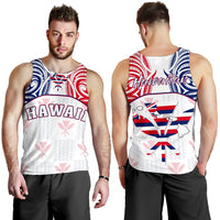 Hawaiian Kanaka Men's Tank Top Flag Nation Demodern White AH White - Polynesian Pride