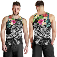 Polynesian Hawaii Men's Tank Top - Summer Plumeria (Black) - Polynesian Pride