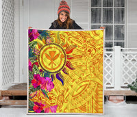 Polynesian Hawaii Kanaka Maoli Quilts - Hibiscus Flowers & Polynesian Patterns - Polynesian Pride