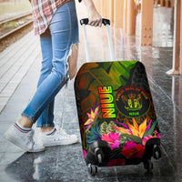 Niue Polynesian Luggage Covers - Hibiscus and Banana Leaves - Polynesian Pride