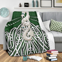Maori Moko Tattoo Premium Blanket, Manaia Pounamu - Polynesian Pride