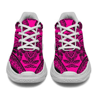 Polynesian Plumeria Mix Pink Black Chunky Sneakers - Polynesian Pride