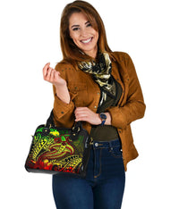 Papua New Guinea Shoulder Handbag - Reggae Shark Polynesian Tattoo - Polynesian Pride