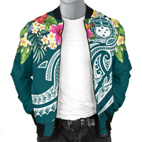 Samoa Polynesian Men's Bomber Jacket - Summer Plumeria - Polynesian Pride