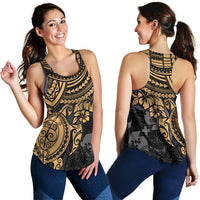Tonga Polynesian Women's Racerback Tank - Golden Turtle - Polynesian Pride