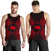 Cook Islands Polynesian Men Tank Top Map Red - Polynesian Pride