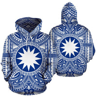 Nauru ll Over Hoodie Nauru Coat of rms Polynesian Flag Color - Polynesian Pride
