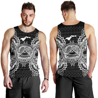 American Samoa Polynesian Men Tank Top Map Black - Polynesian Pride