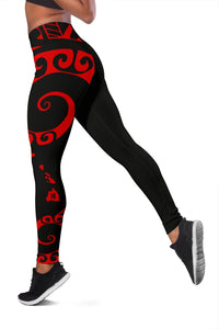 Kanaka Red Polynesian Women's Leggings - Polynesian Pride