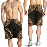 Northern Mariana Islands Men's Shorts - Polynesian Chief Gold Version - Polynesian Pride