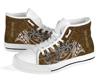 American Samoa High Top Shoes - Polynesian Boar Tusk - Polynesian Pride