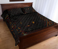 New Zealand Quilt Bed Set, Maori Gods Quilt And Pillow Cover Tumatauenga (God Of War) - Black - Polynesian Pride